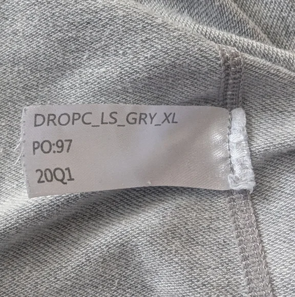 BYLT Basics Dtop Cut Crewneck Sweatshirt Long Sleeves Gray Size XL - Picture 7 of 8